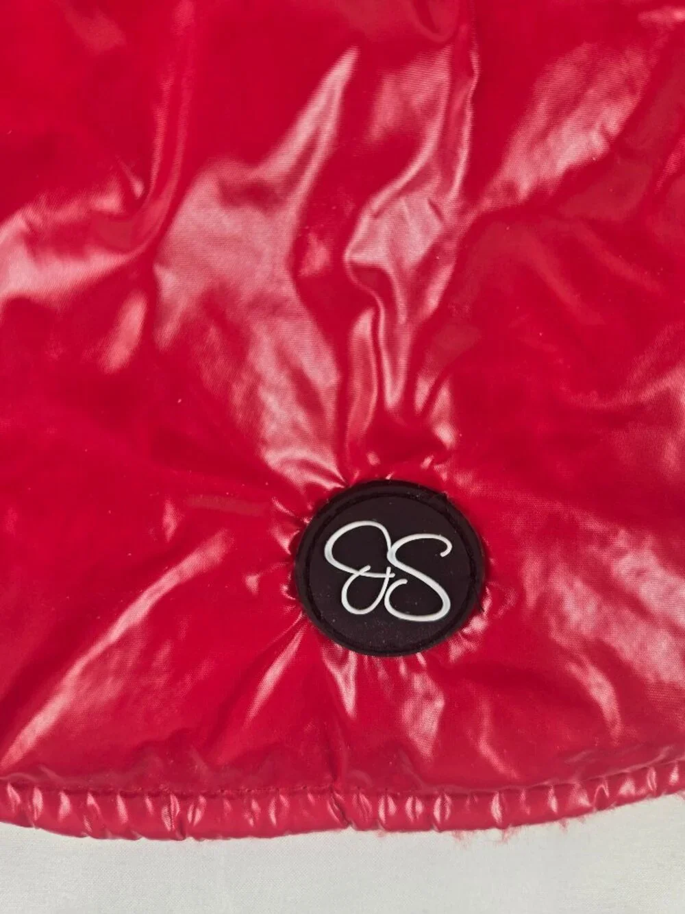Jessica Simpson Size XL Red Puffer Dog Jacket Snap Closure D-Ring Leash Att NWT